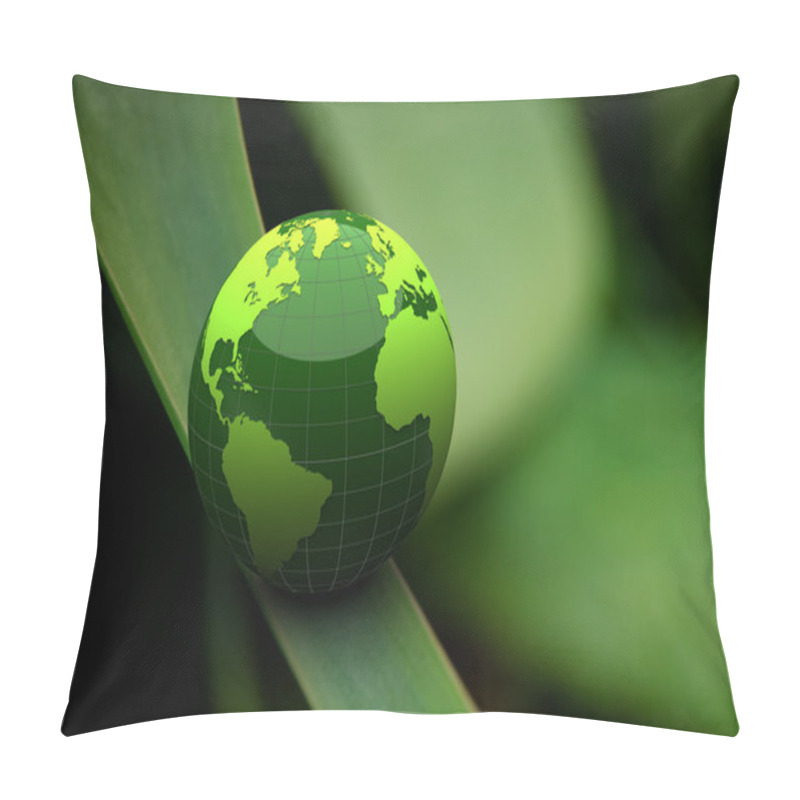 Personality  3d Green Earth On Grass - Ecology Concept Pillow Covers