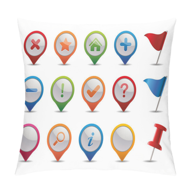 Personality  GPS Icons. Pillow Covers