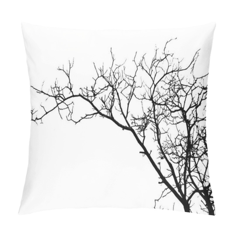 Personality  Bare Black Tree Branches With Intricate Details Stand Out Against A Crisp White Background. The Minimalist Composition Highlights The Organic Shapes, Perfect For Design Or Nature-themed Projects. Pillow Covers