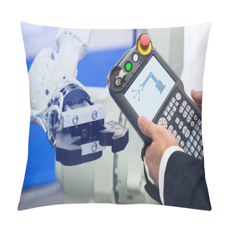 Personality  Engineer With Teach Pendant Device.  Pillow Covers