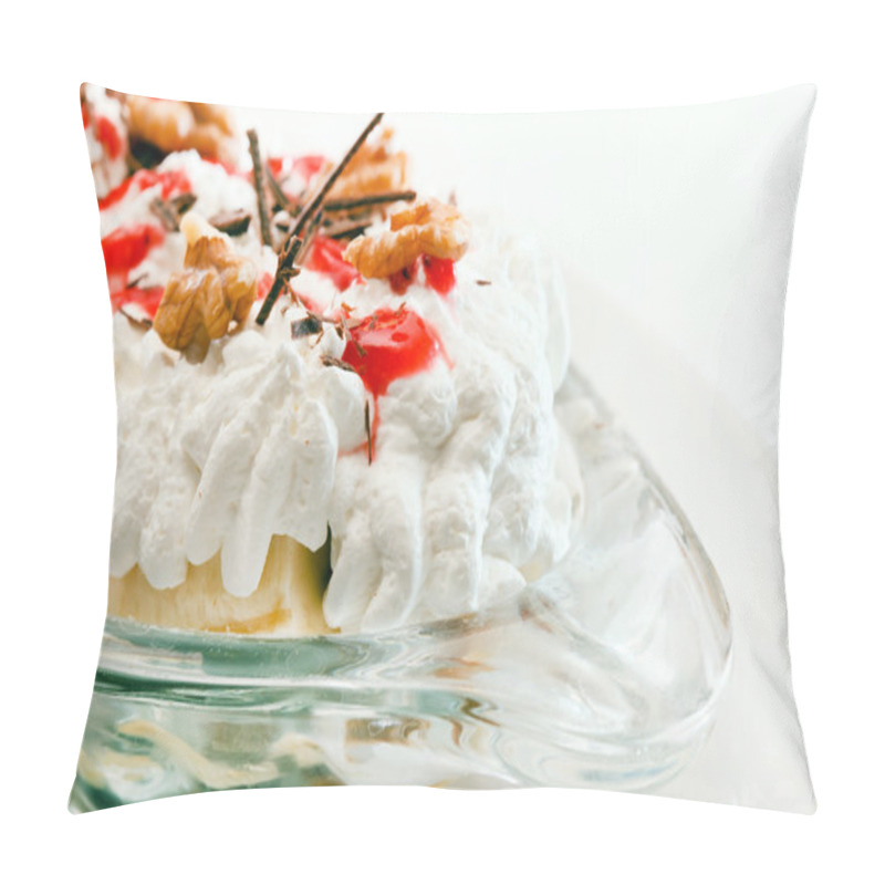 Personality  Banana Split Dessert On White Pillow Covers