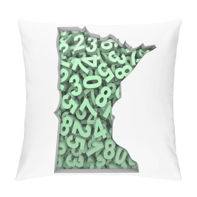 Personality  Minnesota MN Map Numbers Math Figures Economy 3d Illustration Pillow Covers