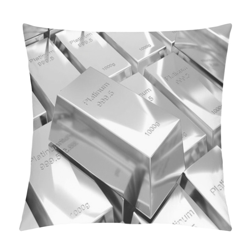 Personality  Platinum Bars 1000 Grams Pure Platinum,business Investment And Wealth Concept.wealth Of Platinum,3d Rendering Pillow Covers