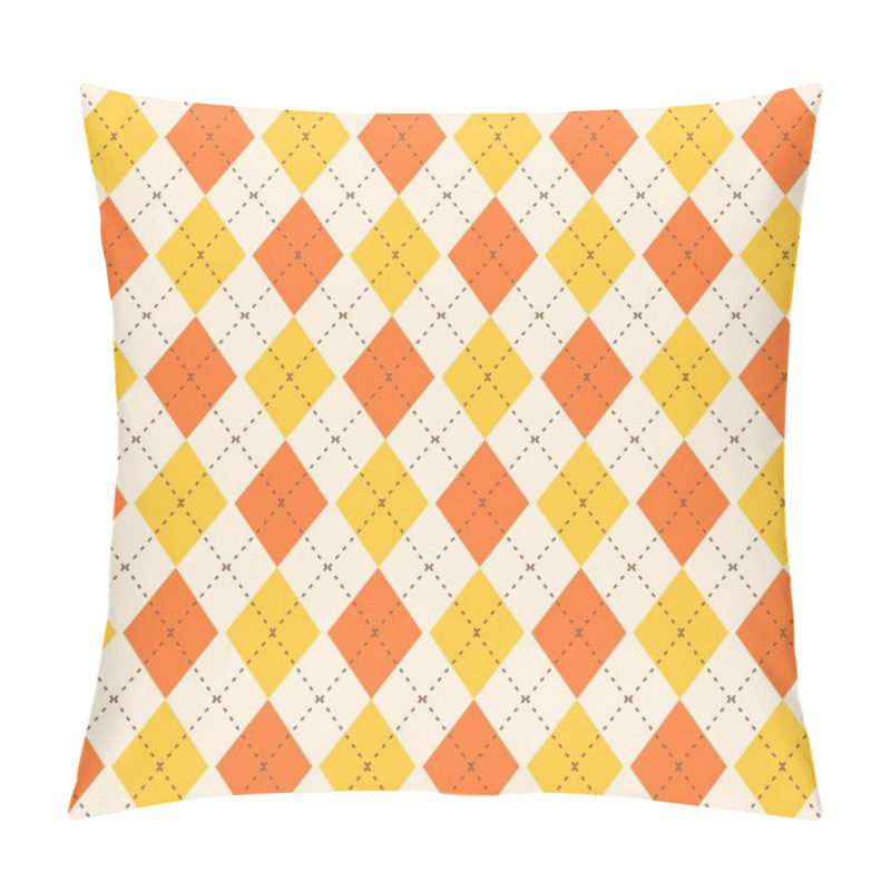 Personality  Argyle Seamless Pattern In Classic Orange Shades. Fabric Texture Background With Rhombuses, Staggered. Argyle Vector Classic Ornament. Stylish Background For Design, Pattern For Fabric, Wallpaper. Pillow Covers