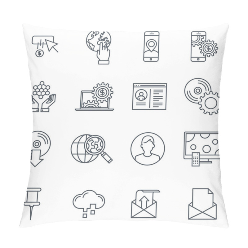 Personality  Technology Icon Set Pillow Covers