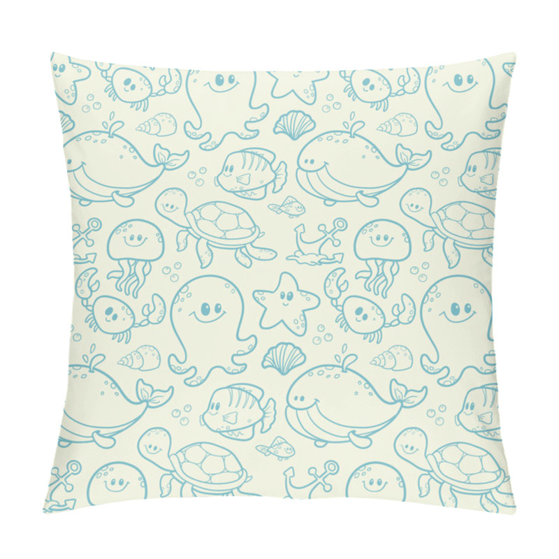 Personality  Sea Seamless Pattern Pillow Covers