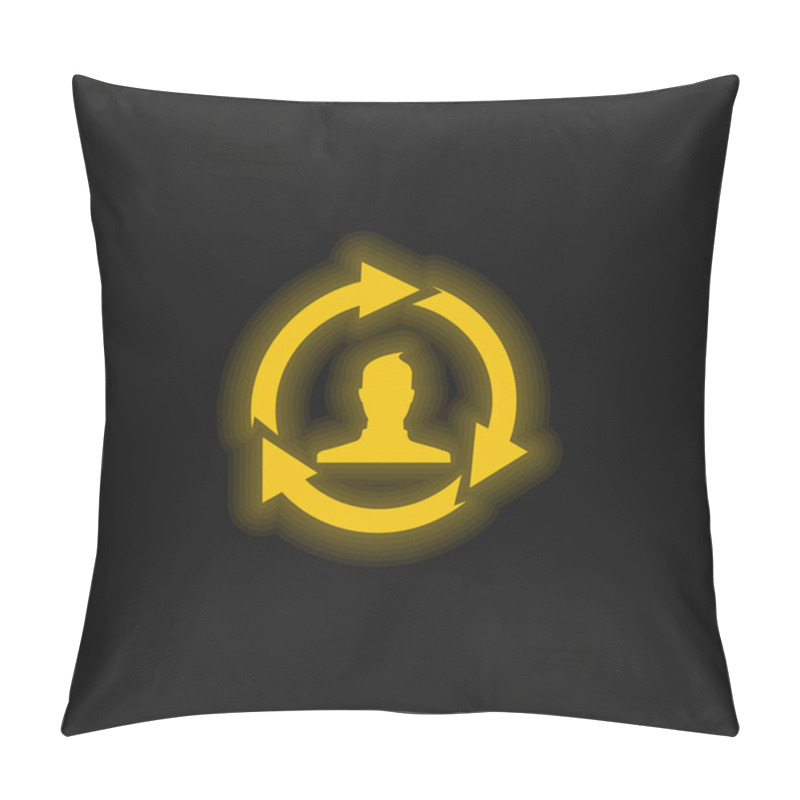 Personality  Affiliate Marketing Yellow Glowing Neon Icon Pillow Covers