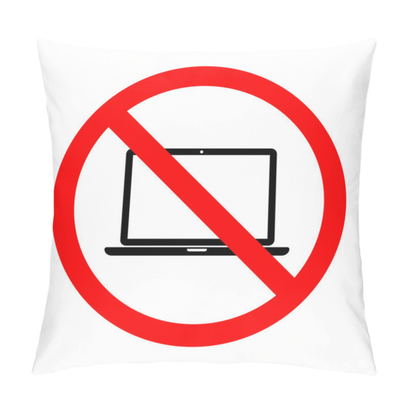 Personality  Forbidden Computers Icon. Vector Illustration Of A Collection Of Prohibition Signs Pillow Covers