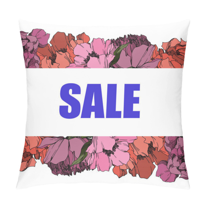 Personality  Vector Peony Floral Botanical Flowers. Black And White Engraved  Pillow Covers