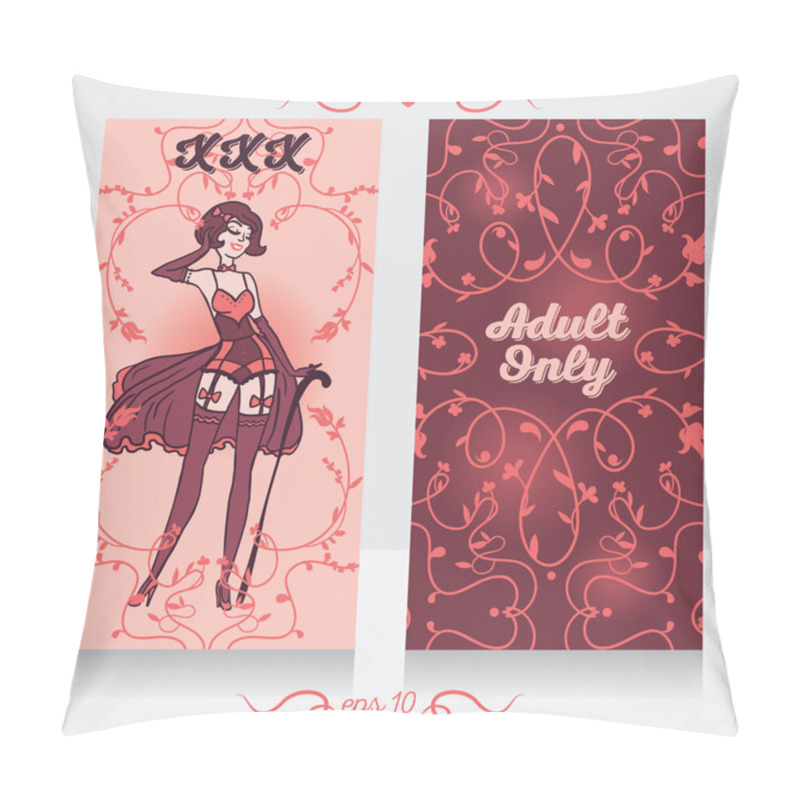 Personality  Two Cards In Burlesque Style Pillow Covers