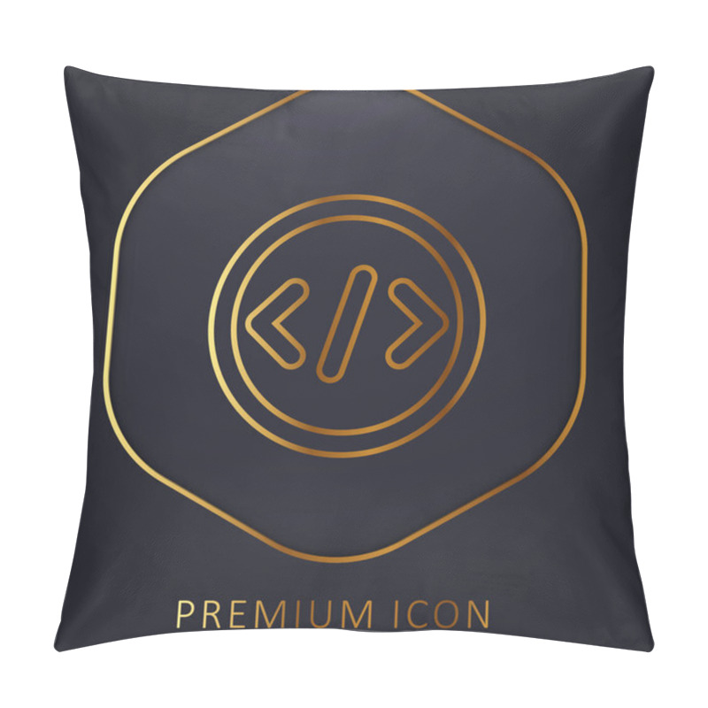 Personality  Bracket Golden Line Premium Logo Or Icon Pillow Covers