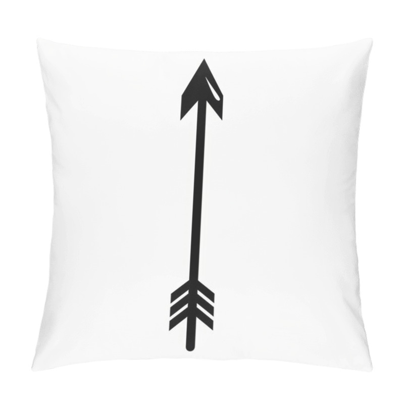 Personality  A Sleek, Black Arrow Design Pointing Upwards Against A Minimalist Background. Pillow Covers