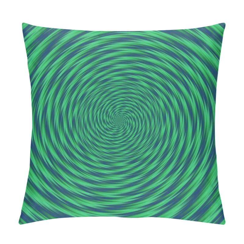 Personality  Green Blue Retro Psychedelic Whirl. Turning Of Crazy Propeller.  Pillow Covers