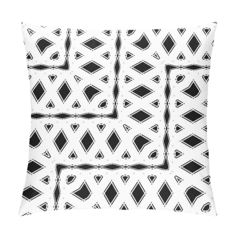 Personality  Design Seamless Monochrome Grid Pattern. Abstract Zigzag Background. Vector Art Pillow Covers