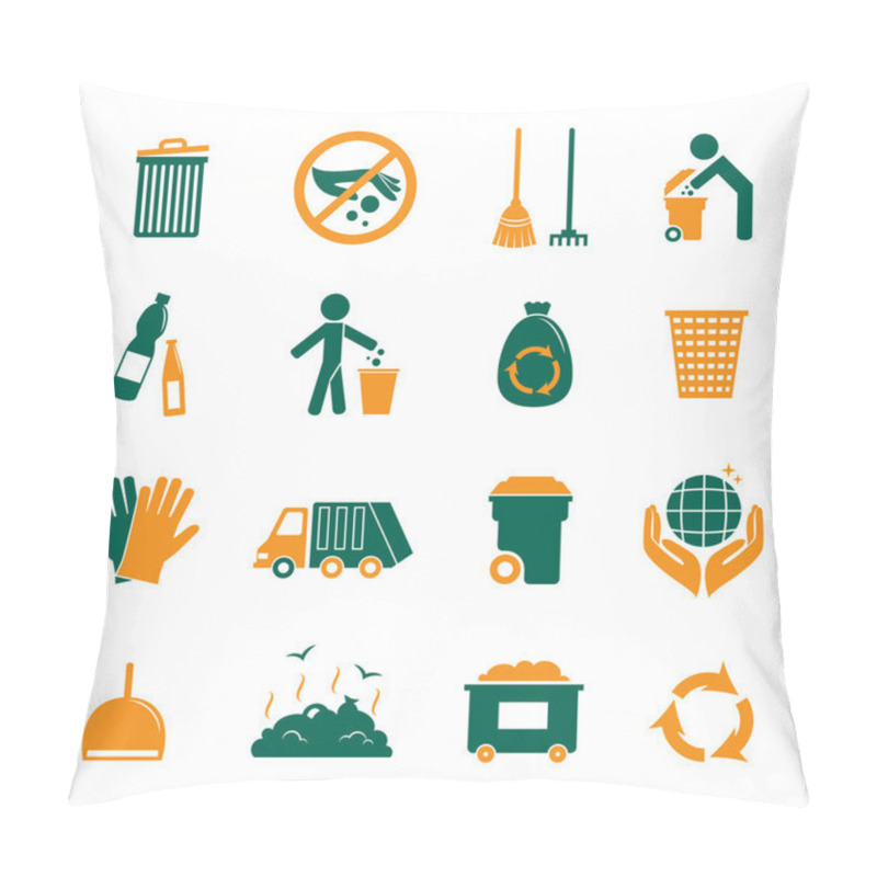 Personality  Garbage Icons Set Pillow Covers