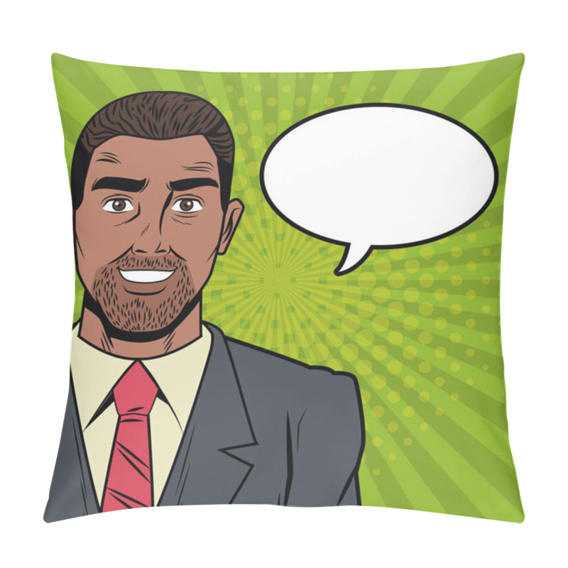 Personality  Businessman With Bubble Pop Art Cartoon Pillow Covers