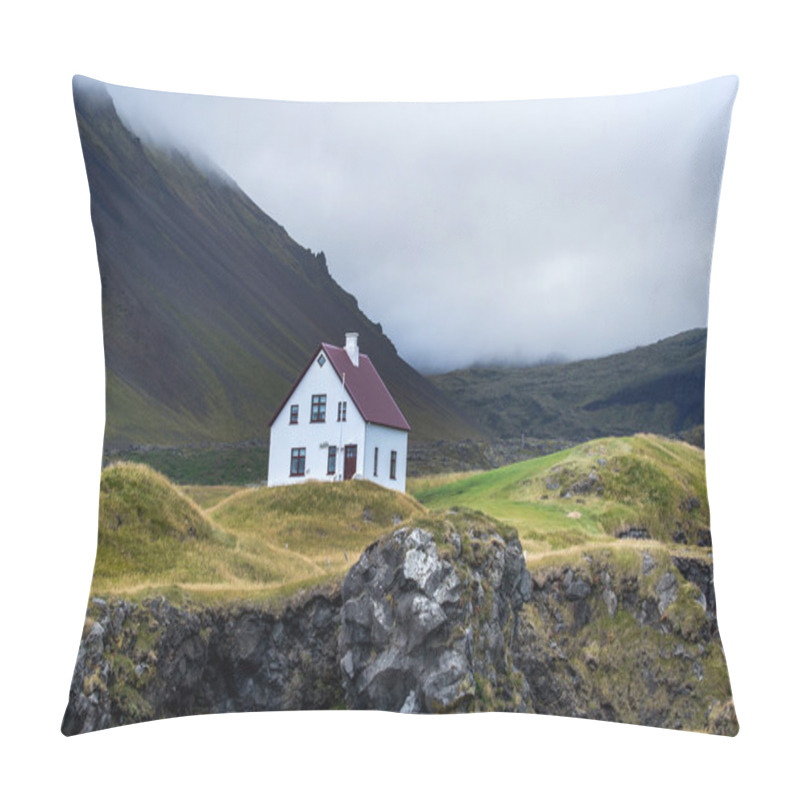 Personality  Farmhouse On Hill In Iceland Pillow Covers