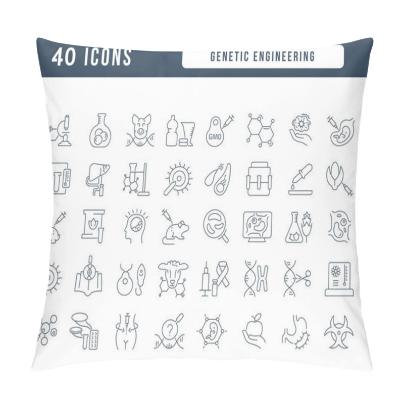 Personality  Genetic Engineering. Collection Of Perfectly Thin Icons For Web Design, App, And The Most Modern Projects. The Kit Of Signs For Category Technology. Pillow Covers