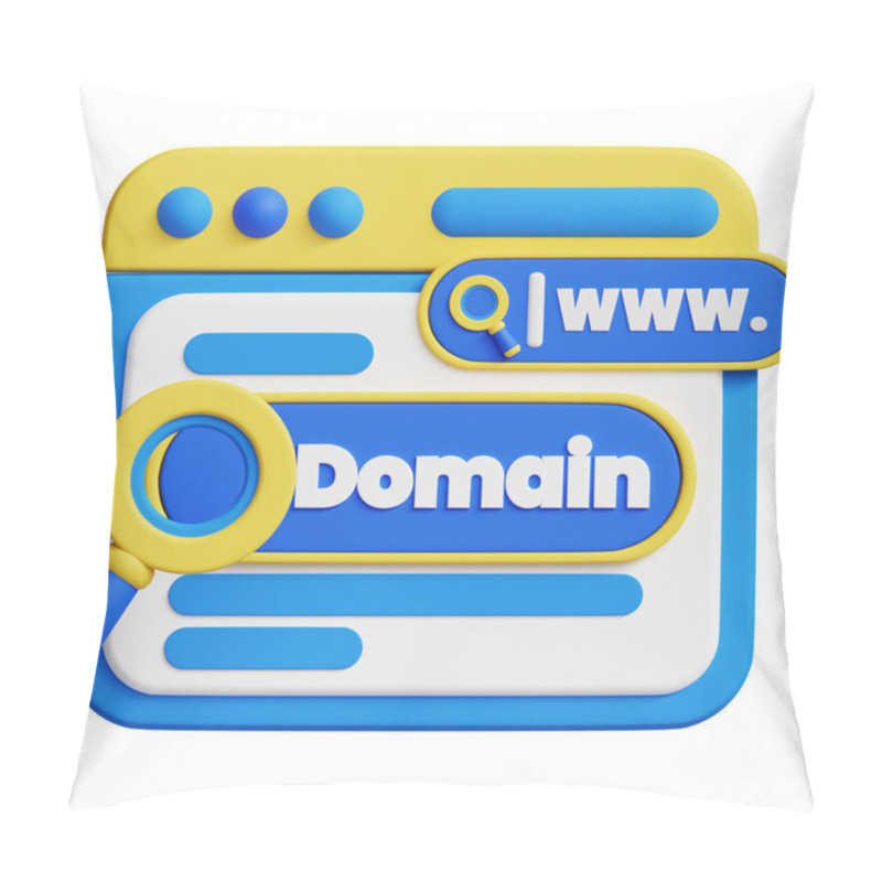 Personality  Domain Names 3d Icon Illustration. Great For Business, Technology, Company, Websites, Apps, Education, Marketing And Promotion. Website Optimization 3d Graphics. Pillow Covers