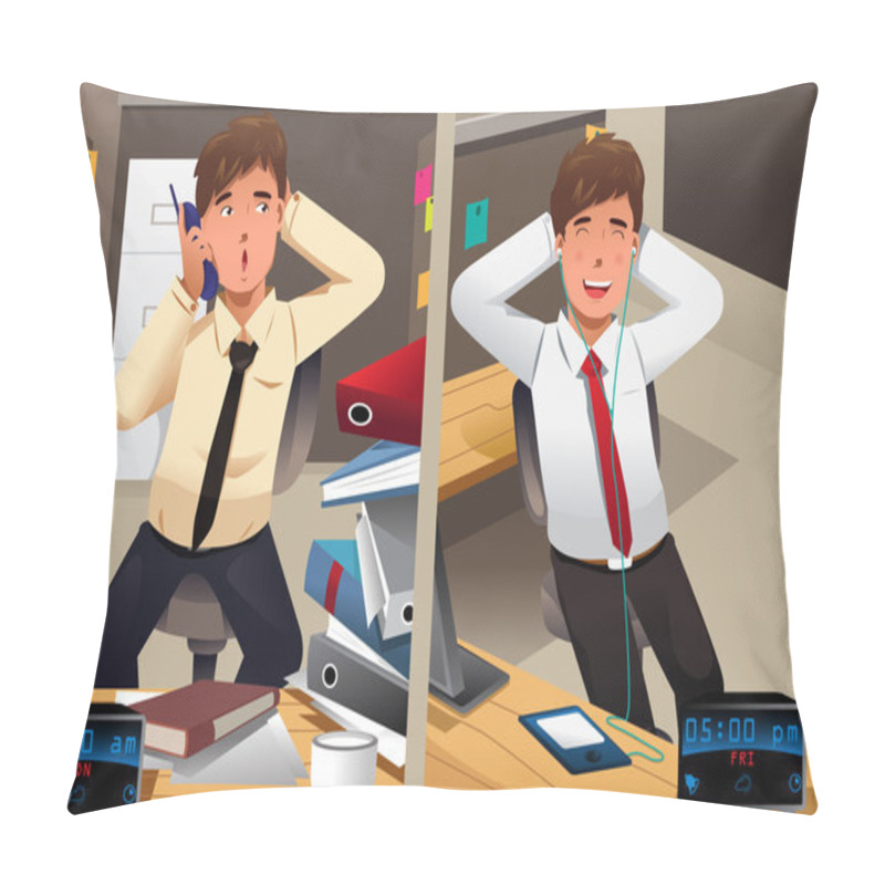 Personality  Business Concept Of A Sad Monday And A Happy Friday Pillow Covers