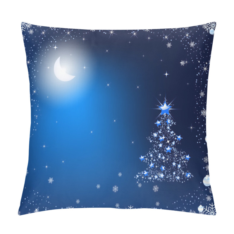 Personality  Christmas Tree In The Moonlight Pillow Covers