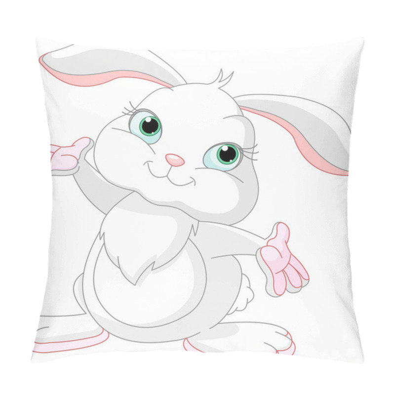 Personality  Cute Little Bunny Rising Up His Hands Pillow Covers