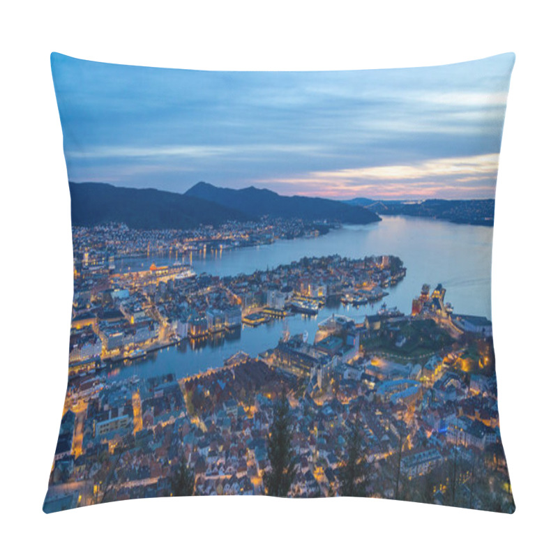 Personality  Sunset Over The Wonderful City Bergen In Norway Pillow Covers