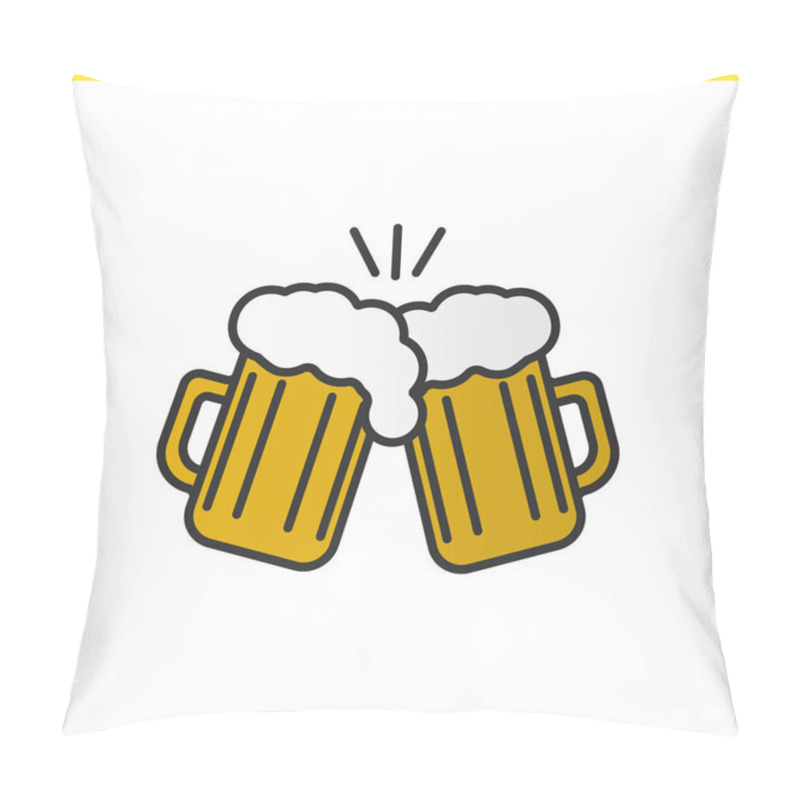 Personality  Toasting Beer Glasses Icon Pillow Covers