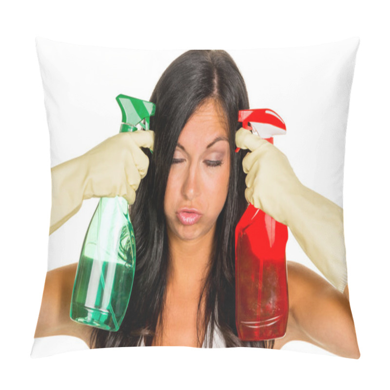 Personality  Clean Housewife With Stress During Pillow Covers