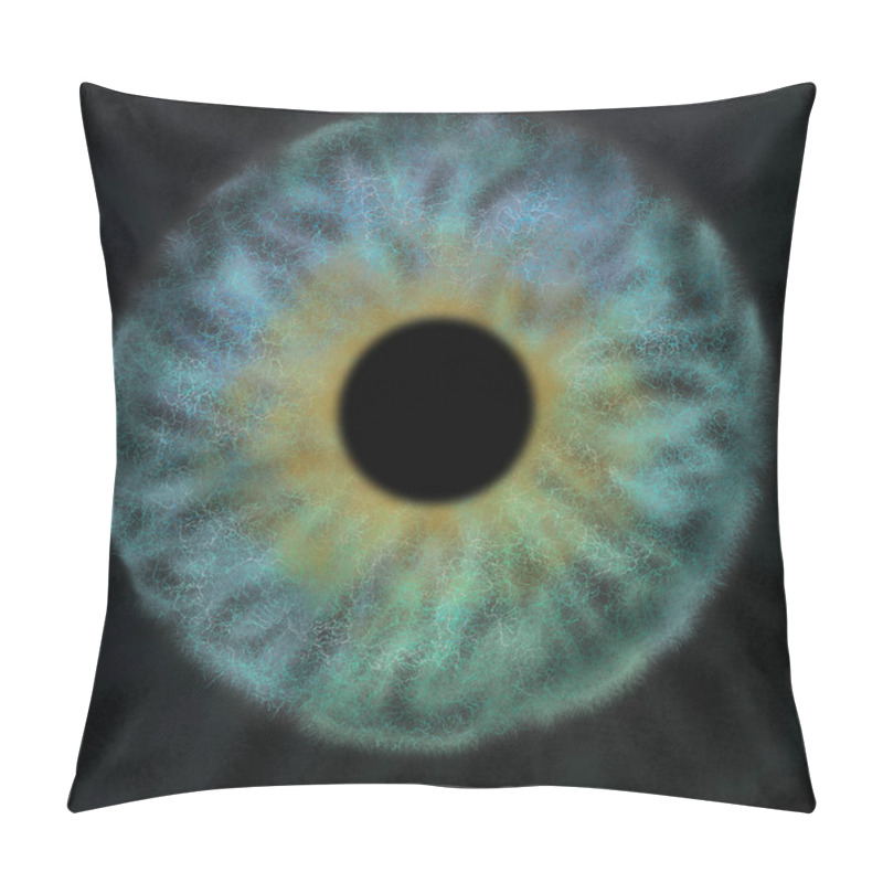 Personality  Iris Background -  Black Hole Galaxy Cosmos Style, Universe Astronomic Wallpaper With Green-Blue Stardust Pillow Covers