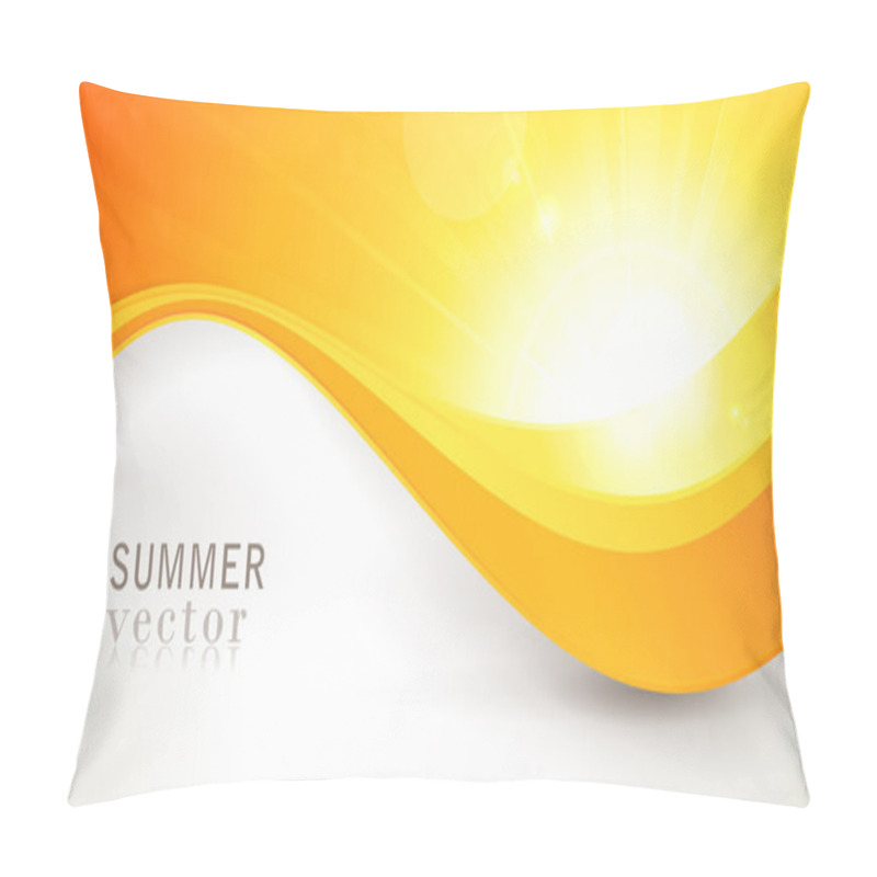 Personality  Vector Summer Sun With Wavy Pattern And Lens Flare Pillow Covers