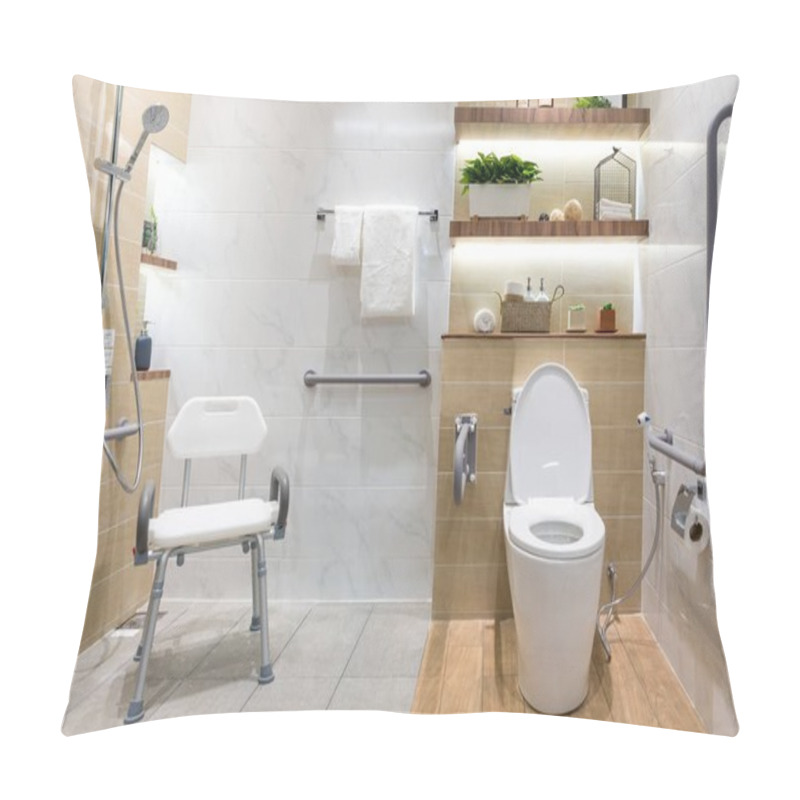 Personality  Interior Of Bathroom For The Disabled Or Elderly People. Handrai Pillow Covers