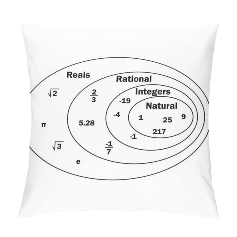 Personality  Chart Of The Real Number System Pillow Covers