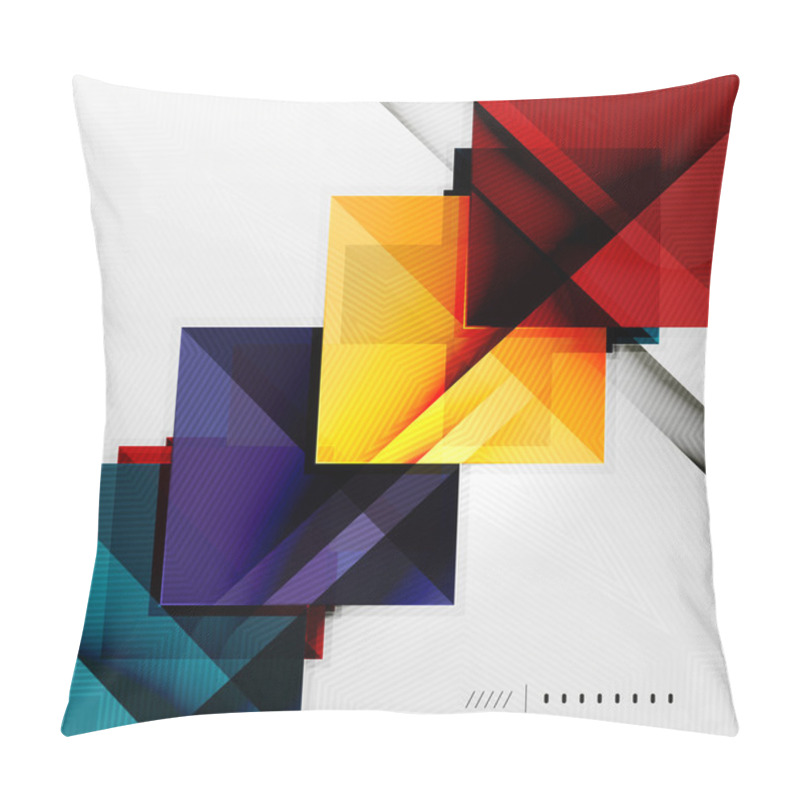 Personality  Geometric Squares And Rhombus Futuristic Template Pillow Covers