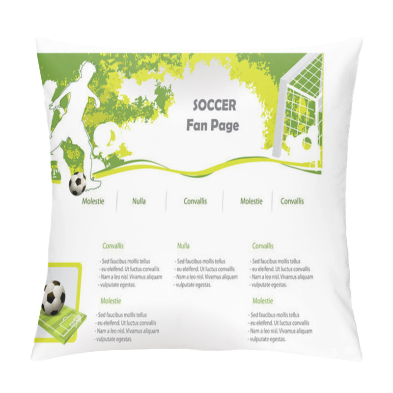 Personality  Soccer Web Site Design Template Pillow Covers