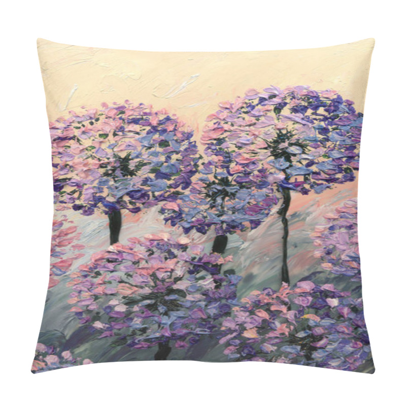 Personality  Oil Painting. Bright Onion Flowers Pillow Covers