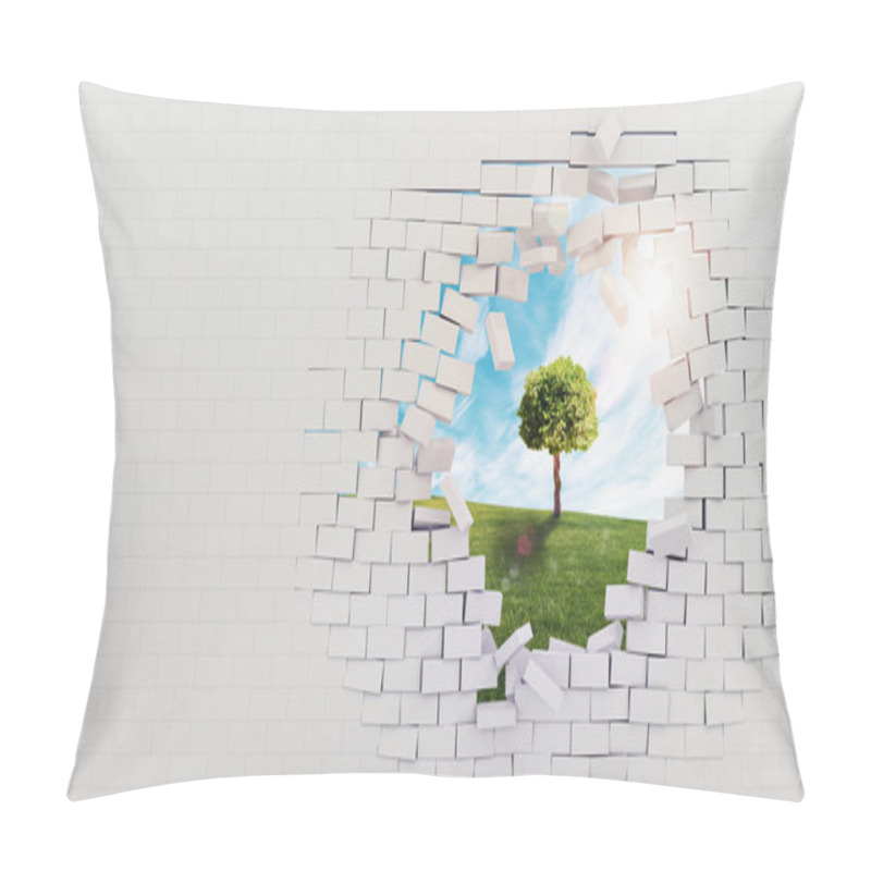 Personality  Nature Beyond The Brick Wall Pillow Covers