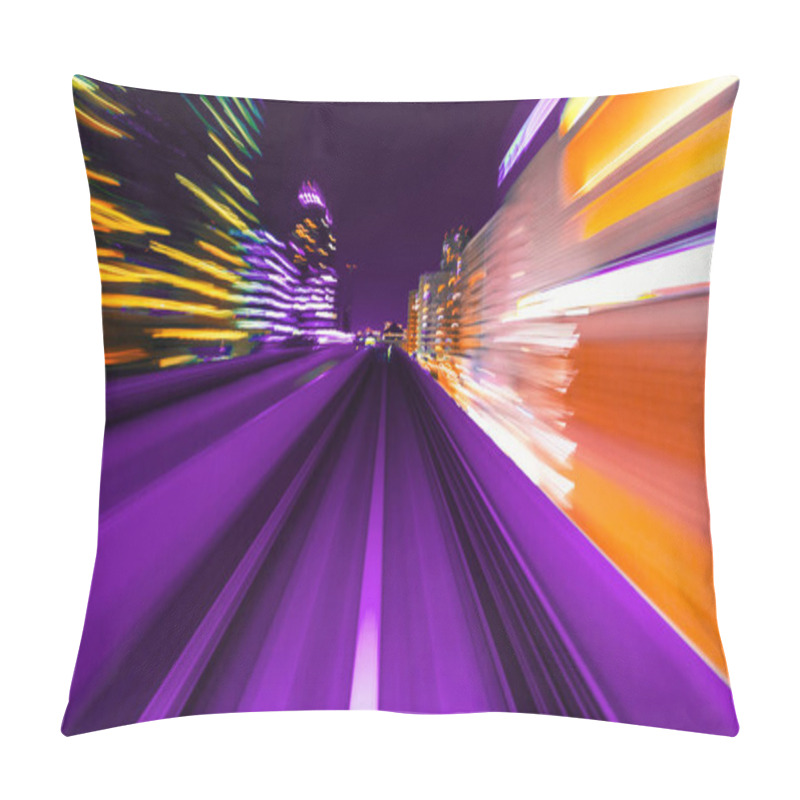 Personality  POV Train Motion Blurred Concept From The Yuikamome Monorail In Tokyo, Japan Pillow Covers