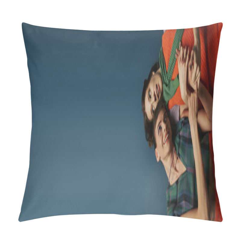 Personality  A Beautiful Lesbian Couple In Comfy Attires Lying Together. Pillow Covers