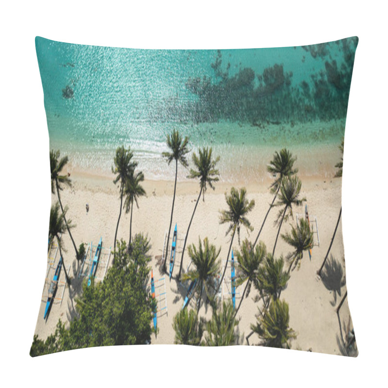 Personality  Aerial View Of Tropical Beach With Palm Trees. Pagudpud, Ilocos Norte Philippines Pillow Covers