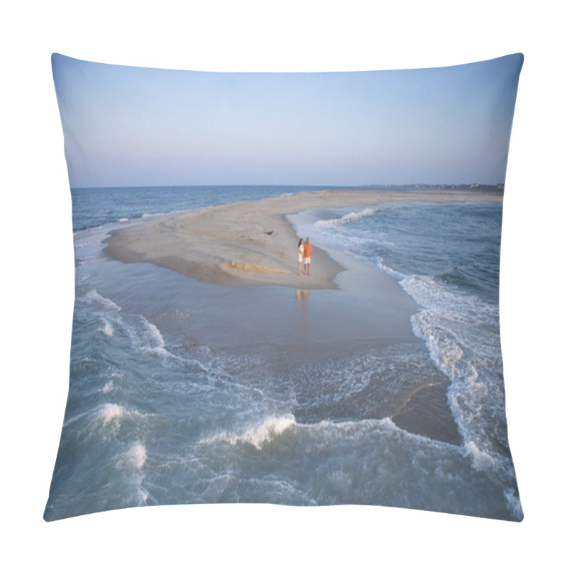 Personality  Couple On Sandbar. Pillow Covers