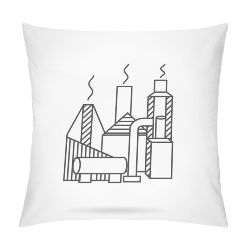 Personality  Gas Industry Building Line Vector Icon Pillow Covers