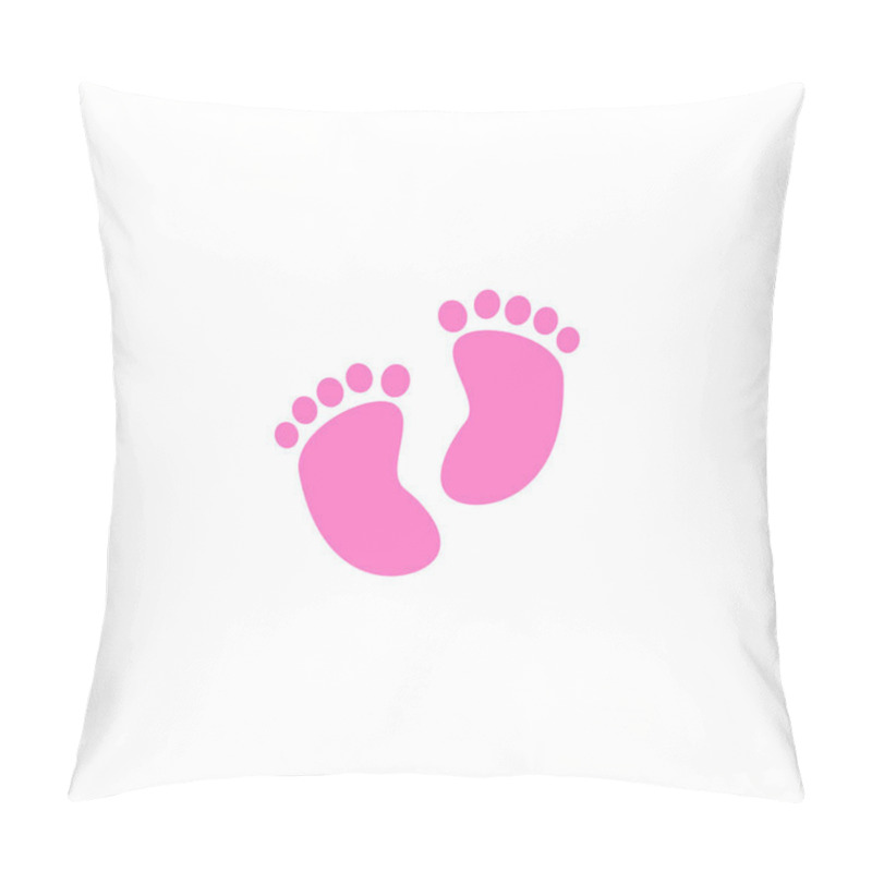 Personality  Baby Feet Icon Flat Element.  Illustration Of Baby Feet Icon Flat Isolated On Clean Background For Your Web Mobile App Logo Design. Pillow Covers