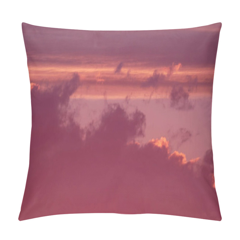 Personality  Beautiful Sunset With Pink And Purple Clouds Creating A Serene Atmosphere. Pillow Covers