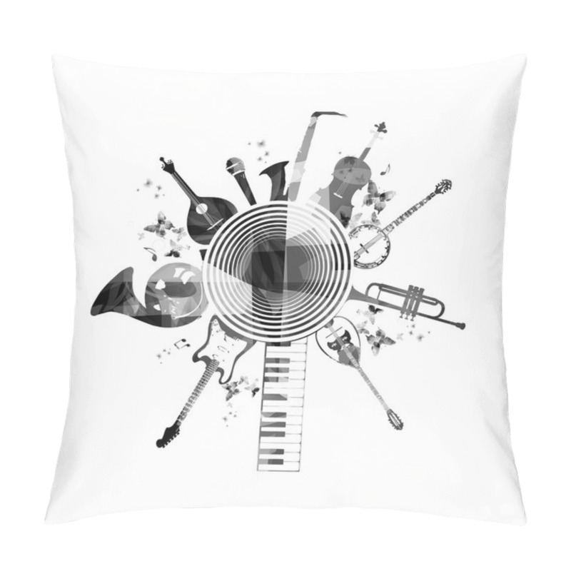 Personality  Musical Instruments Background Pillow Covers