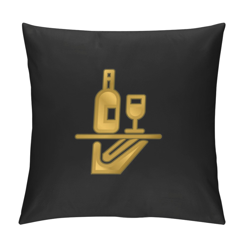 Personality  Bar Service Gold Plated Metalic Icon Or Logo Vector Pillow Covers