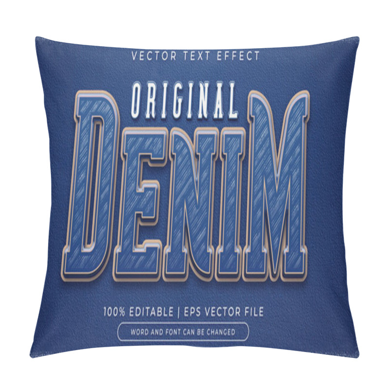 Personality  Denim Text, Glossy Editable Text Effect Style Pillow Covers