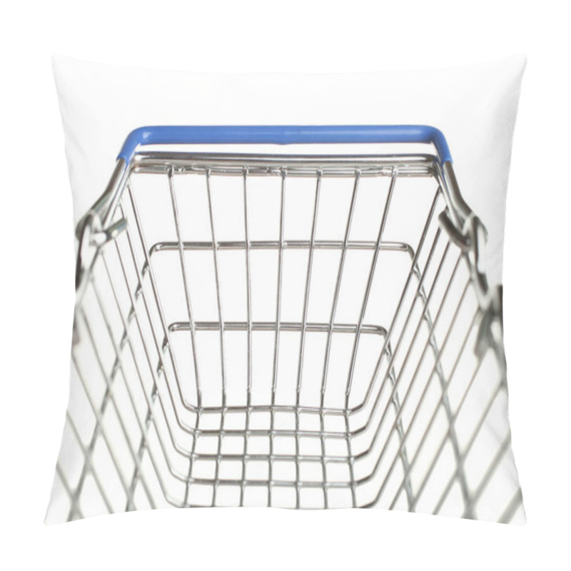 Personality  Grocery Trolly Or Metal Shopping Basket Isolated On White. Concept Shopping In Supermarket. Pillow Covers