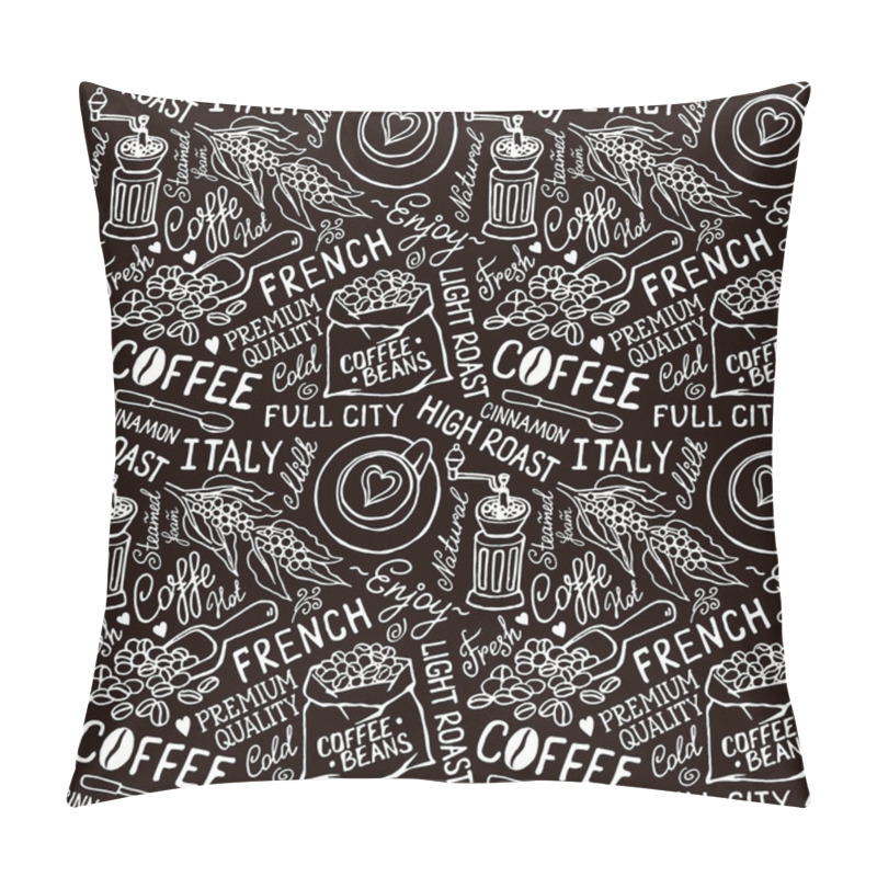 Personality  Coffee Seamless Pattern Pillow Covers