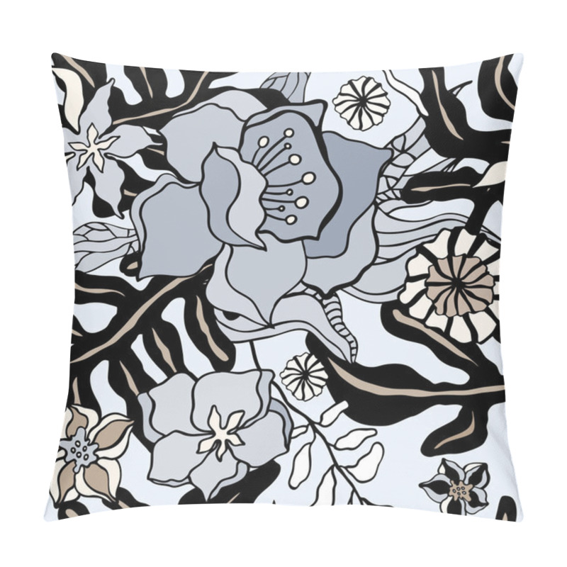 Personality  Tropical Flowers Background. Seamless Pattern Pillow Covers